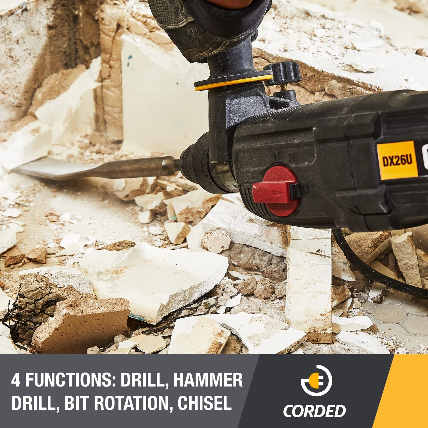 Caterpillar Cat® Corded 1" SDS-Plus Rotary Hammer Drill 8-AMP- DX26U