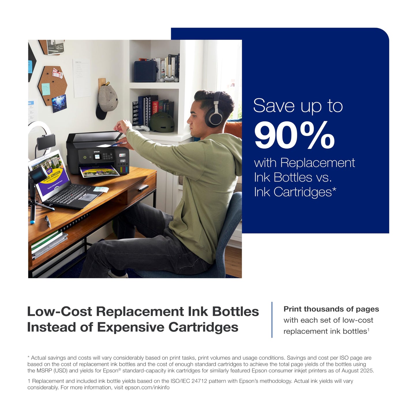 Epson EcoTank ET-2800 Wireless Color All-in-One Cartridge-Free Supertank with Scan and Copy, The Ideal Basic Home Printer - Black