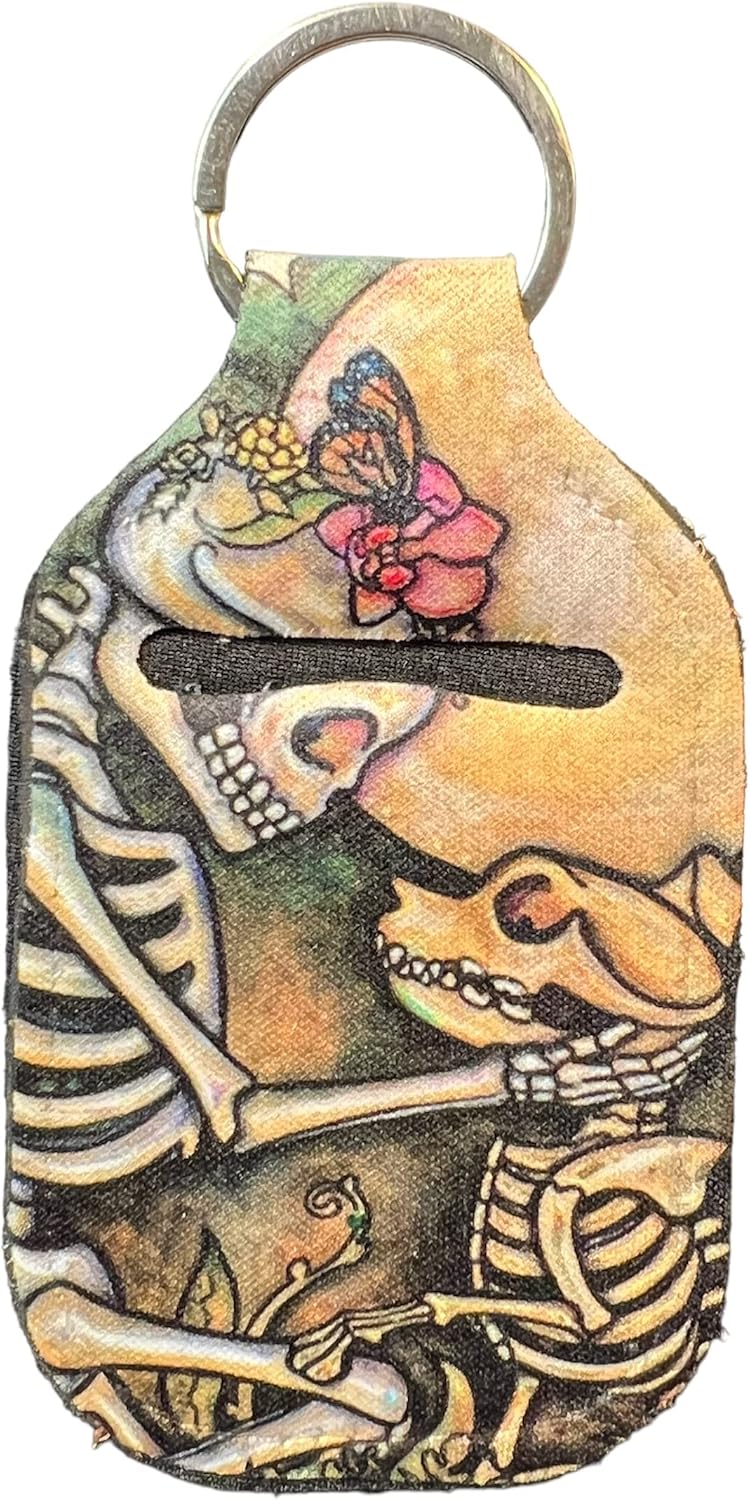 Cute Girl Skeleton Hand Sanitizer Keychain Holder - Fun & Functional Accessory