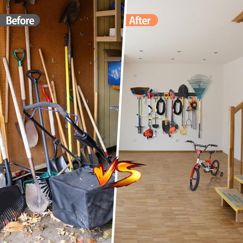 Garage Tool Organizer by [Brand Name] - Wall Mounted, Adjustable 64-Inch Rack | Holds 20 Tools Up to 900lbs