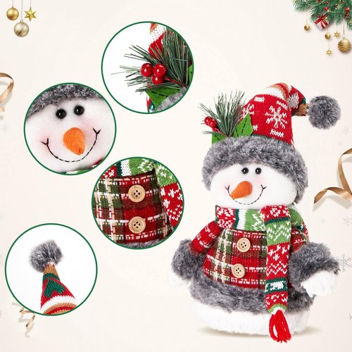 Houwsbaby 14" Christmas Snowman Decoration - Festive Snowman with Santa Hat & Scarf | Perfect Holiday Decor