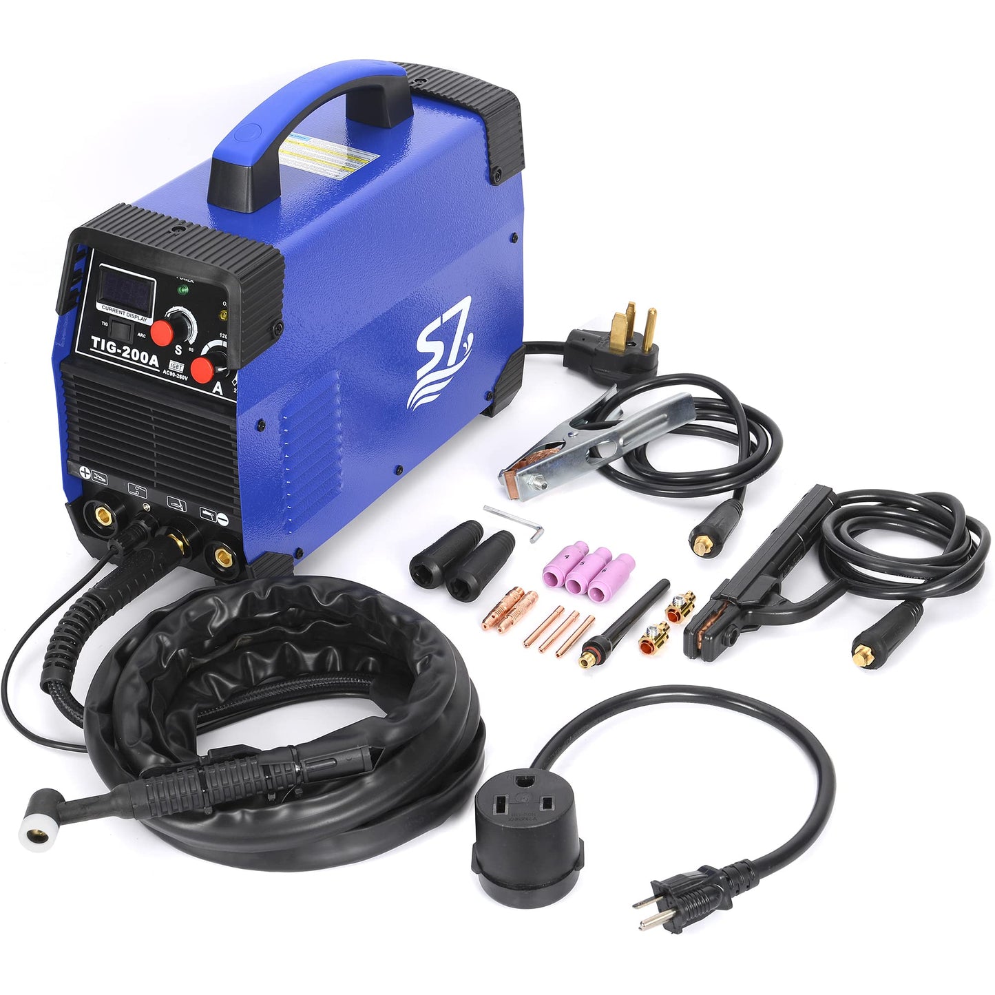 S7 200A HF Start TIG Welder, DC TIG and Stick Welder, 110V/220V Dual Voltage Portable Welding Machine for Garage Repair, DIY Projects, Stainless Steel and Mild Steel