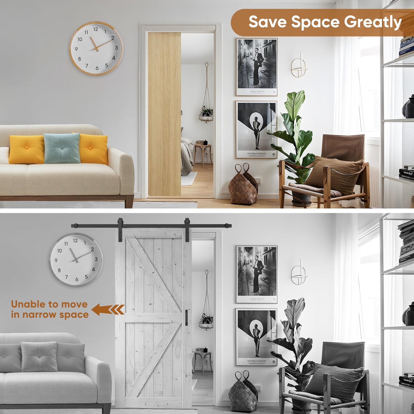 JUBEST 36"x 96" Pocket Door Frame Kit with 120LBS Soft Close Mechanism and Galvanized Steel Studs, Pocket Door Kit for 2x4 Stud Wall, Suitable for Doors Wide 24"-36", Easy to Install
