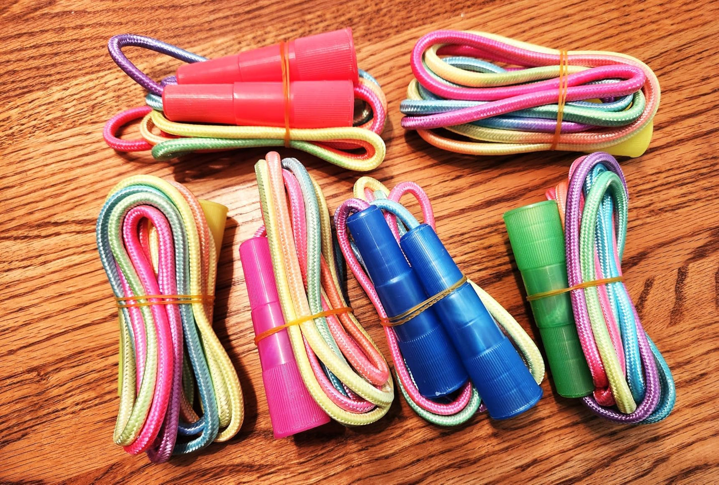 newtqslay 5-Pack Adjustable Nylon Jump Ropes - Tangle-Free for Cardio Workouts, Gym Training, and Home Fitness, Lightweight with Non-Slip Handles