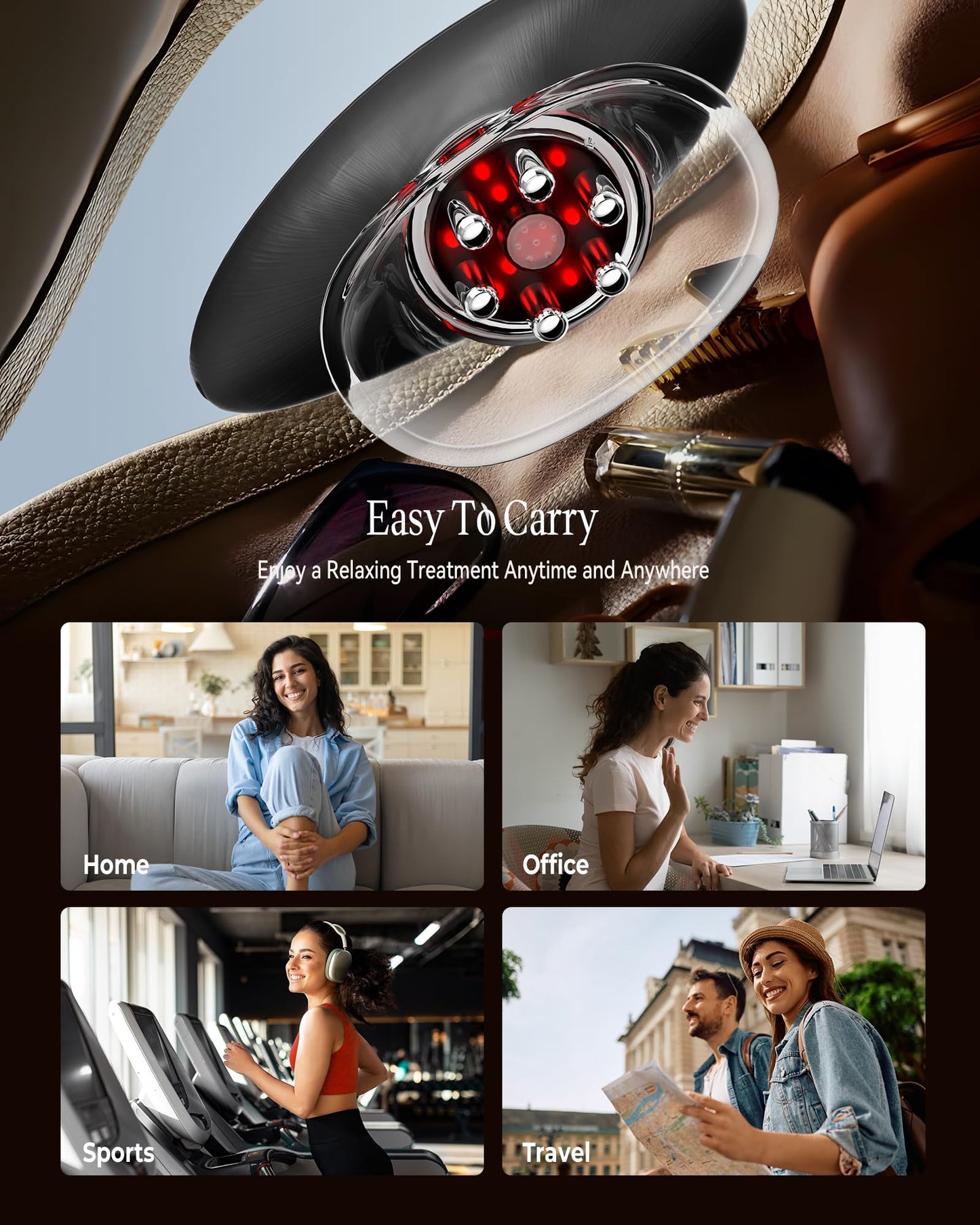 Zelvory 3-in-1 Body Sculpting Machine with Microcurrent, Vacuum & Red Light Therapy for Smooth Skin Appearance, Body Massager for Belly, Legs & Arms, Home Use Device