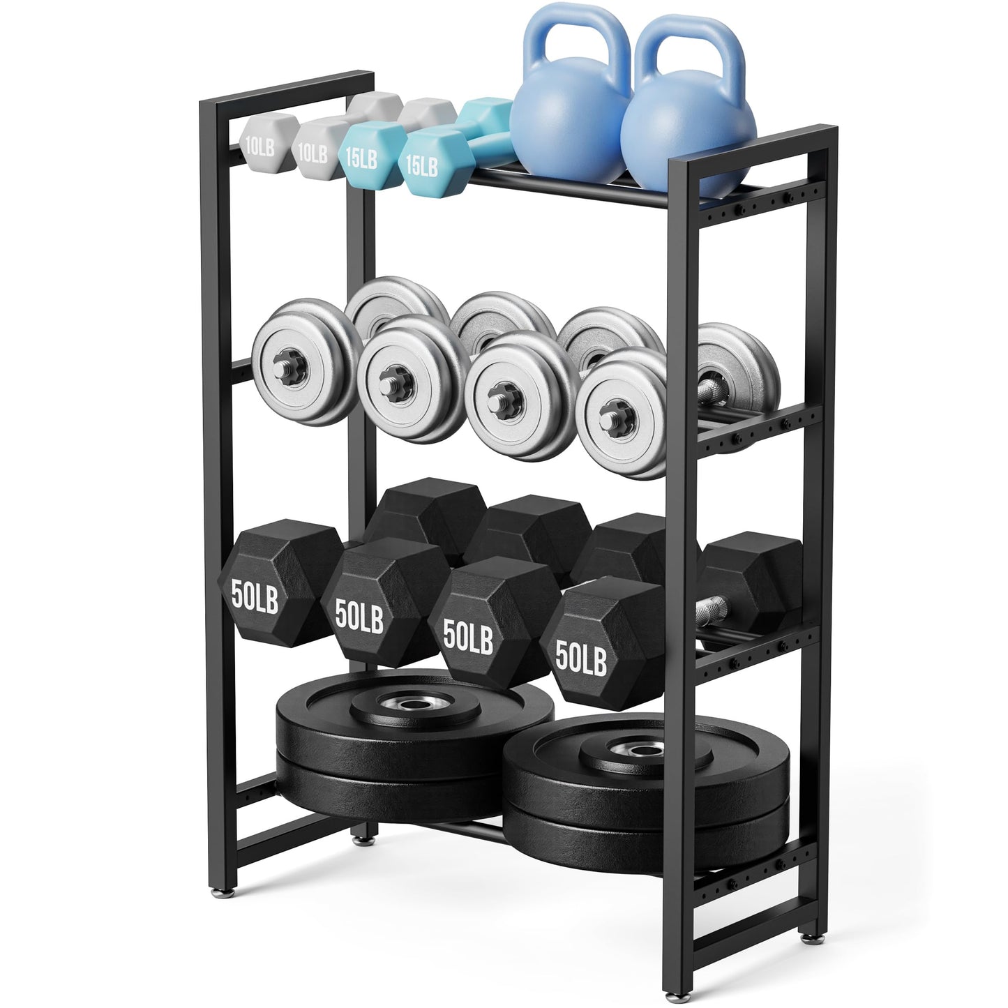 4 Tier Dumbbell Rack, Weight Rack for Home Gym, 1100 lb Capacity