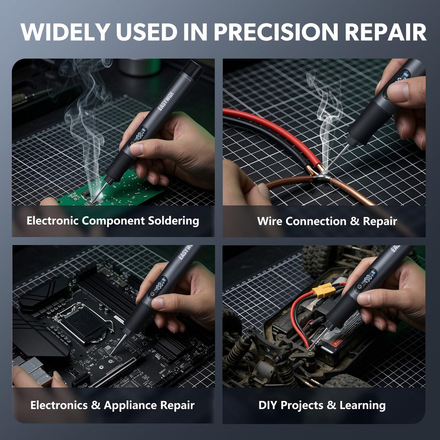 Manual Wire Stripping Machine & Cordless Soldering Iron Kit, Drill Powered Wire Stripper with 6 Channels 5 Blades for Scrap Copper Recycling, Rechargeable Soldering Pen 7S Fast Heating with LED Light