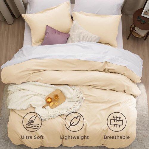 Bedsure King Size Duvet Cover Set - 3 Pieces Extra Soft Prewashed Bedding, 104x90 Inches with Zipper Closure & 2 Pillow Shams