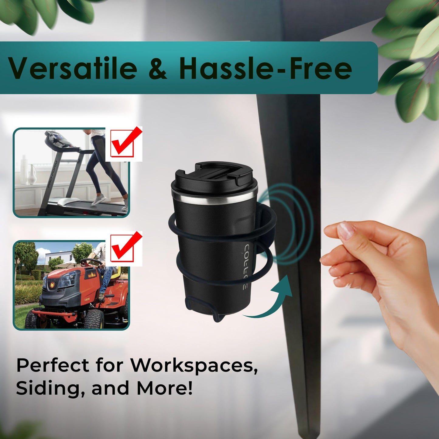 Skywin Magnetic Cup Holder, Magnetic Water Bottle Holder for Truck & Treadmil Drink Holder for Car Yacht, Truck, RV - Installs on Walls and Railings, Perfect for Cans, Bottles & Cups