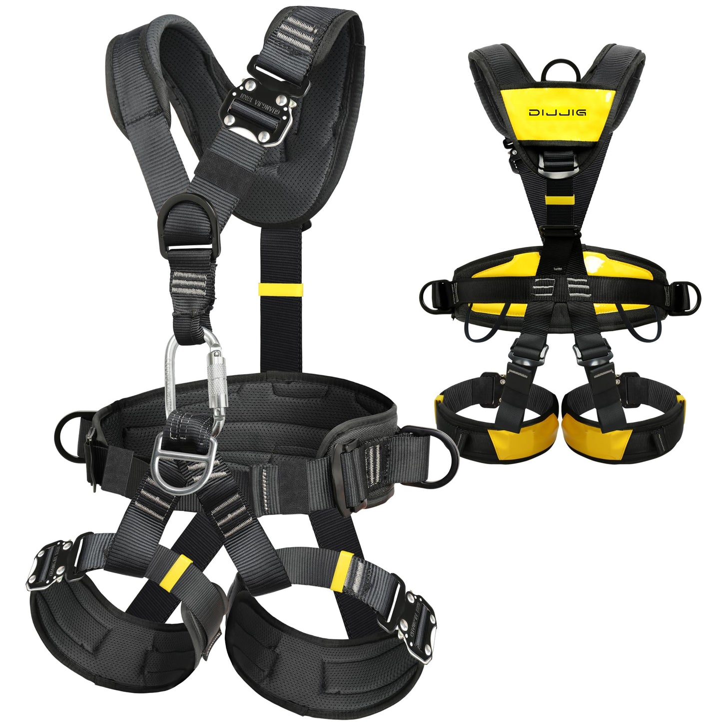 DIJJIG Climbing belts, Thicken Professional Half Body Safety Belt Climbing Gear for Tree Climbing, Fire Rescue, Rappelling and Other Outdoor Adventure Activities