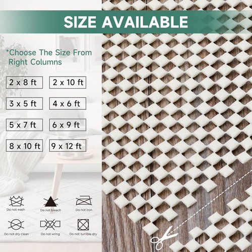 BALEINE Non-Slip Rug Pad | Extra Thick Gripper for Hardwood Floors | 8'x10' Size