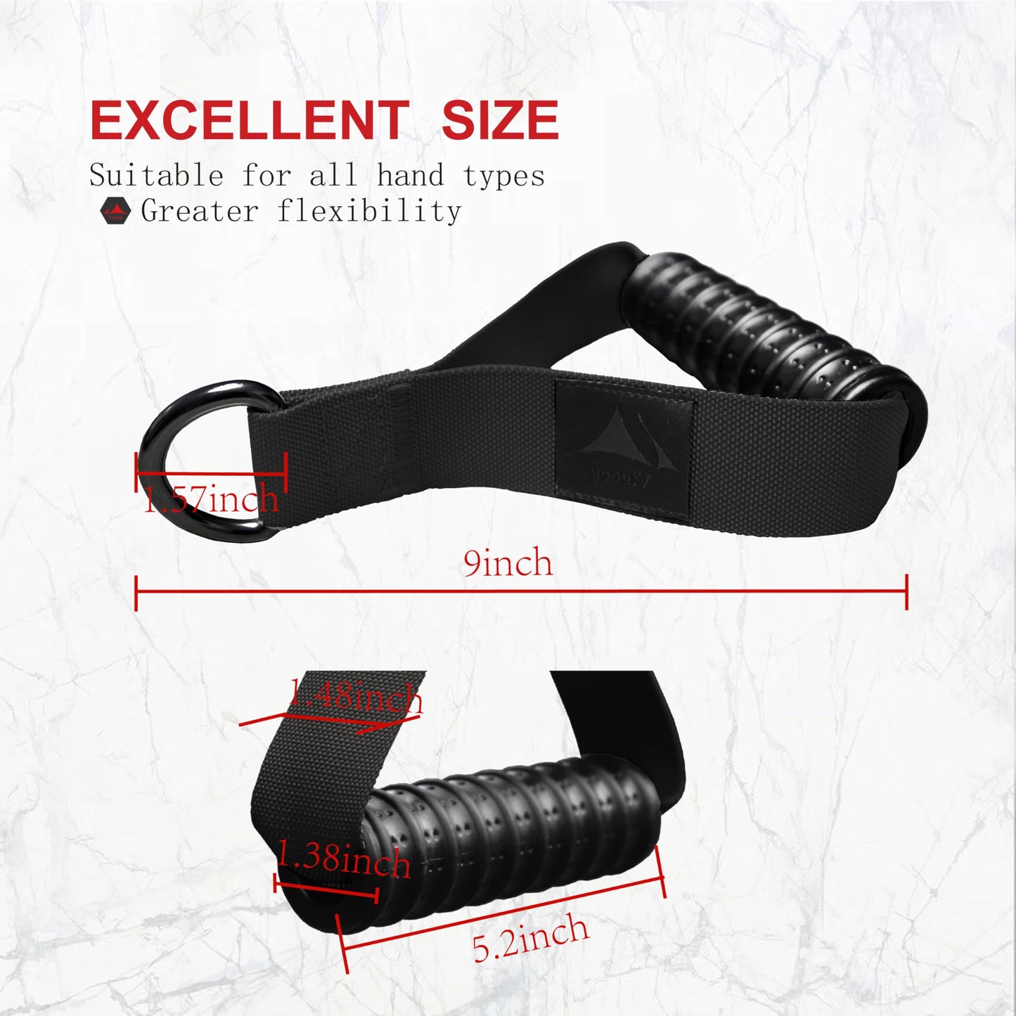 Vigoog Heavy Duty Exercise Handles, Ultra-Durable Rubber Workout Grip Attachments for Cable Machines, LAT Pulldown, Resistance Bands, Home Gym and Commercial Fitness Equipment (Carbon Black XG)