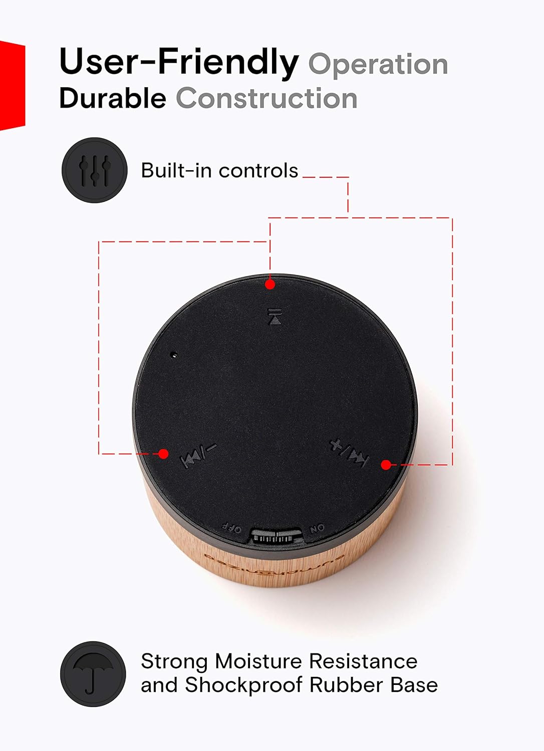 Symphonized Mp3 NXT Premium Genuine One Piece Solid Hand Carved Bamboo Wood Bluetooth Portable Speaker. Compatible