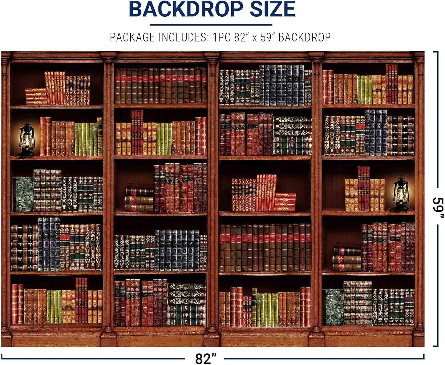 Allenjoy 7 5 x FT Vintage Wooden Library Bookshelf Backdrop for Photography Picture Office Zoom Meeting Video Call