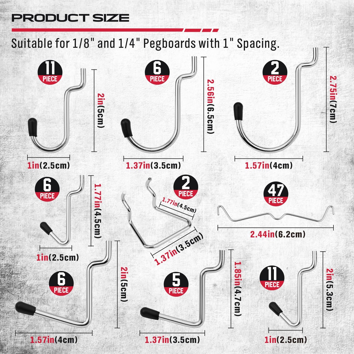 Ultimate 121-Piece Pegboard Hooks Set, Pegboard Accessories with Metal Hooks, Durable Peg Board Organizer Accessories, Pegboard Bins, Peg Board Tool Utility Hooks