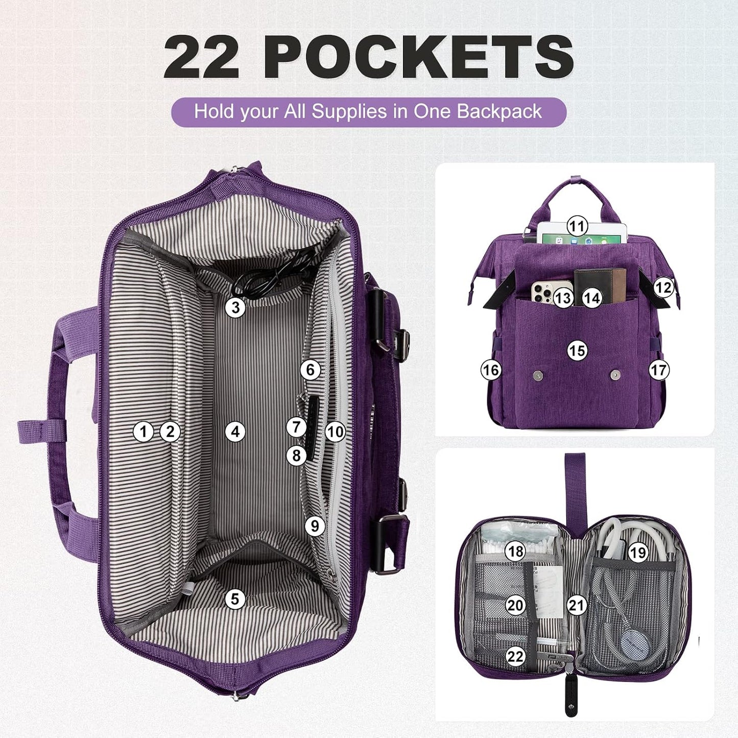 Backpack Backpack, Backpack Commuter 17 Inch, LOVEVOOK Laptop for Women Work Travel Teacher Doctor Nurse Bags College