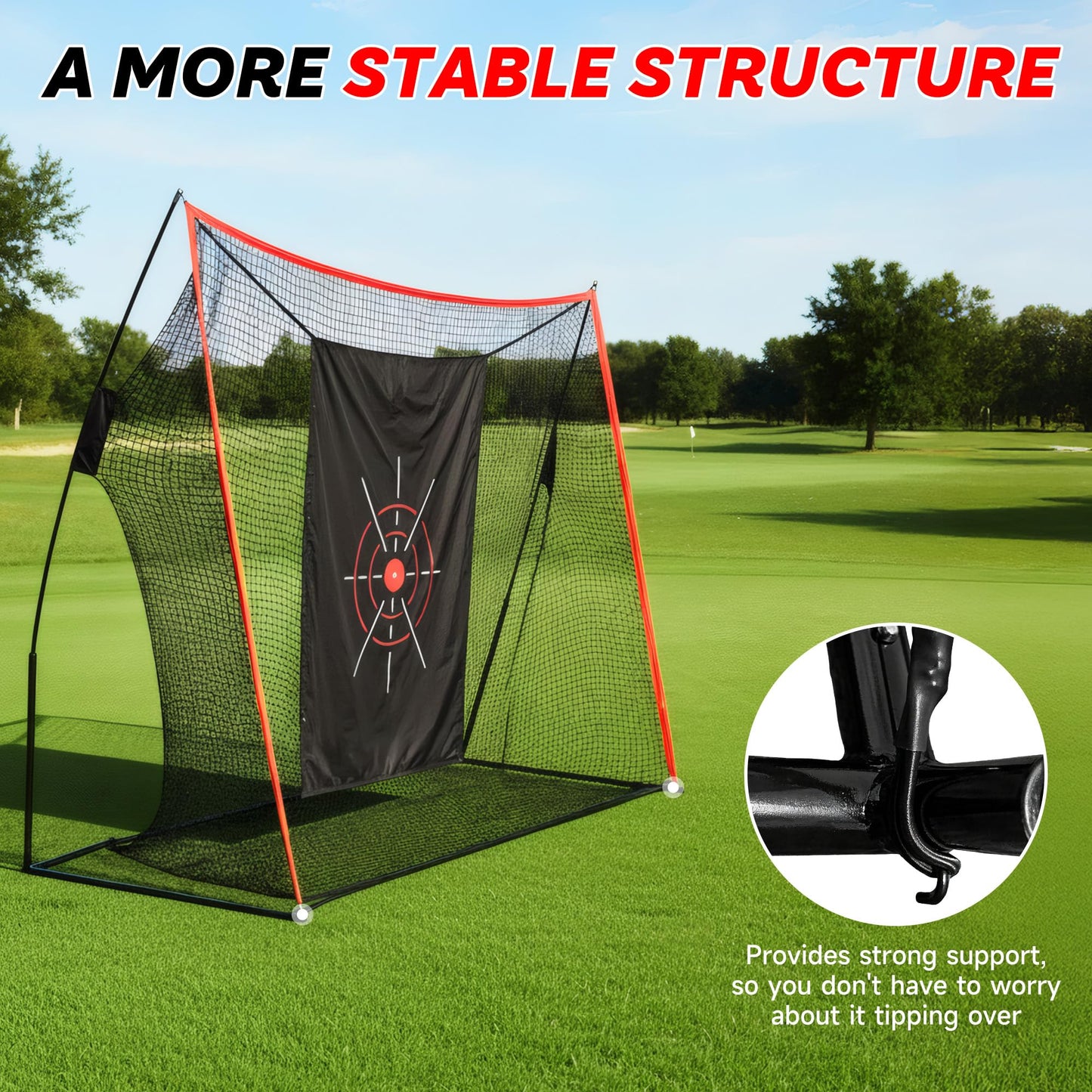 Aohanoi Golf Net, 10x7ft Golf Hitting Nets with a Turf Mats, Golf Practice Net for Backyard,Garage, Terrace Equipped with Noise Free Target, Great Gift for Fathers, Husbands and Professional Golfers