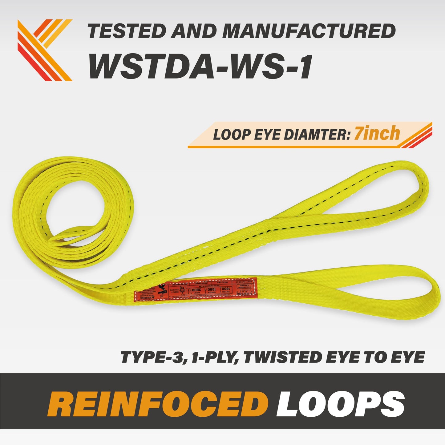 1-Ply Lifting Sling Straps 1”x 4ft - 1650lbs Vertical Capacity Heavy Duty Flat Eye Lift Sling, for Rigging Moving Towing Hoisting -2Pack - Kodiak Straps