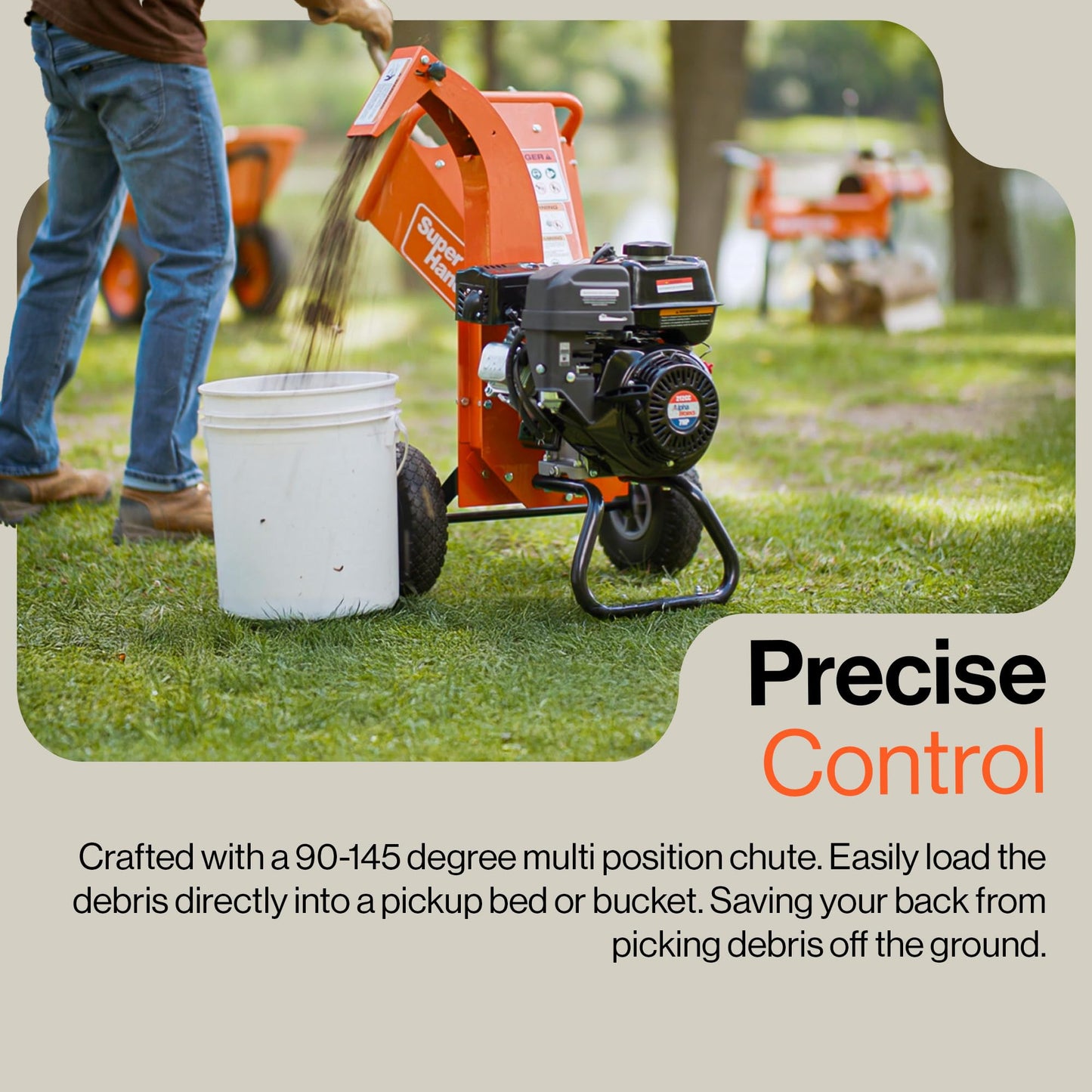 SuperHandy Mini Wood Chipper Shredder Mulcher Heavy Duty 7HP Compact Design 3" Inch Max Capacity