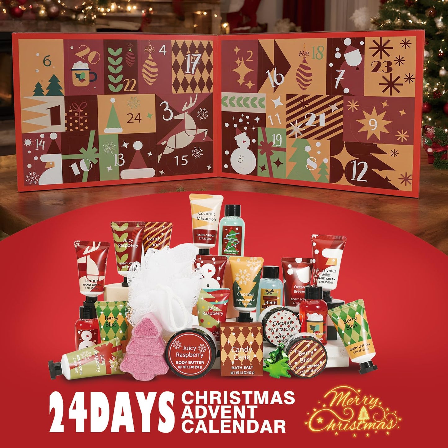 Skiennix 2025 Advent Calendar - 24 Days of Luxury Beauty Gifts for Women & Teens | Hand Cream, Bubble Bath & More