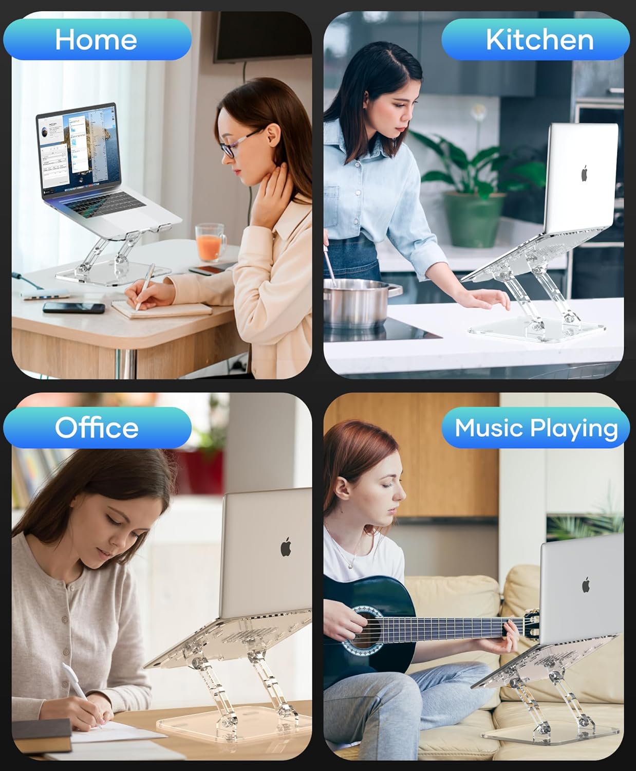 Lpoake 10 15.6 Inches Adjustable Foldable Laptop Stand, Portable Ergonomic Computer Stand for Laptop, Compatible