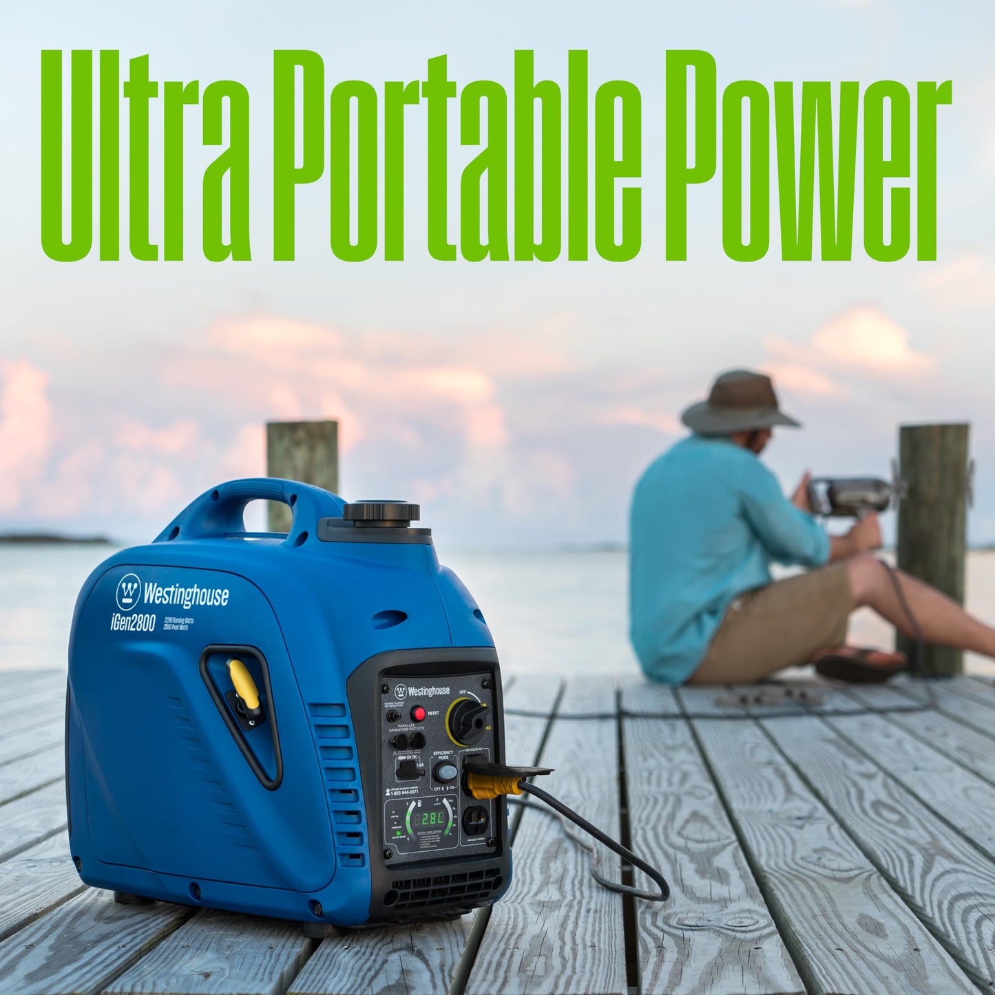 Westinghouse 2800 Peak Watt Super Quiet & Lightweight Portable Inverter Generator, Gas Powered, Parallel Capable, Long Run Time