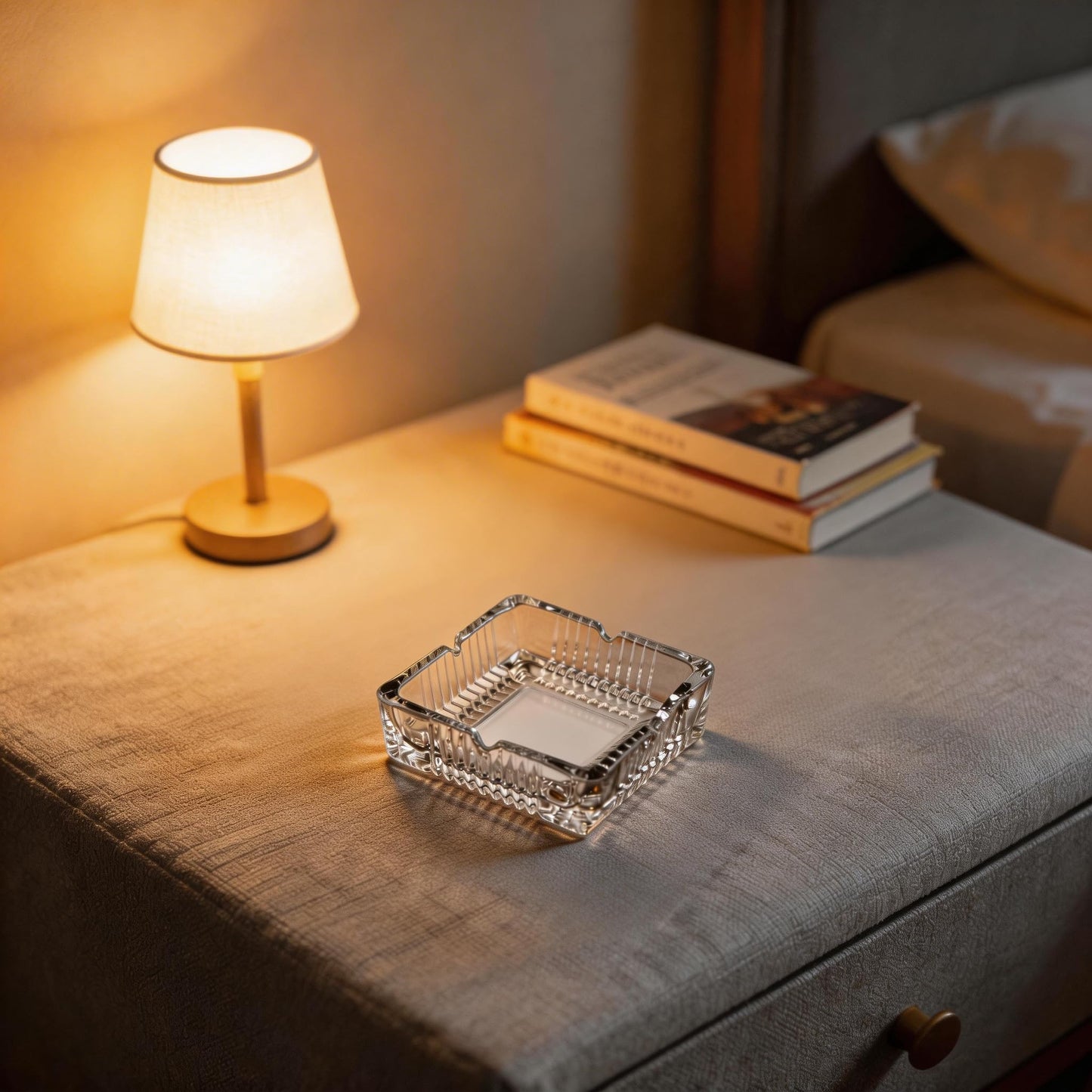 ZSHNYUKX 3 Pack 4 inch Square Glass Ashtray, Clear Thick Tempered Glass Cigarette Ash Tray, Easy Clean Heavy Duty Smoke Tray for Home Office Outdoor Party Decoration