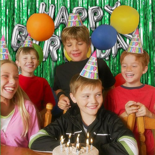 Green Streamers Backdrop by [Brand Name] - Jungle Party Decorations | Foil Fringe Curtains for Birthdays & Events