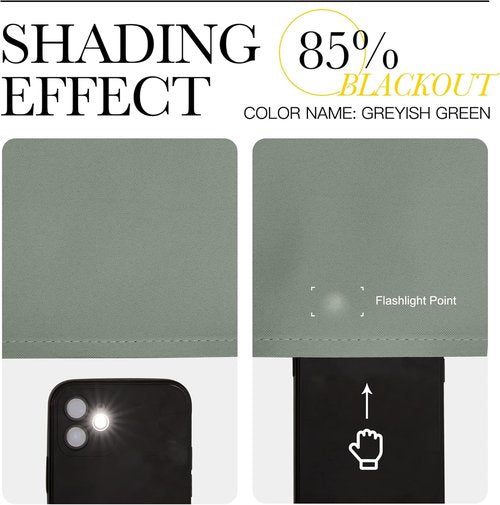 NICETOWN Blackout Curtain Panels - Thermal Insulated Draperies in Greyish Green | 55 x 68 Inches, 1 Pair