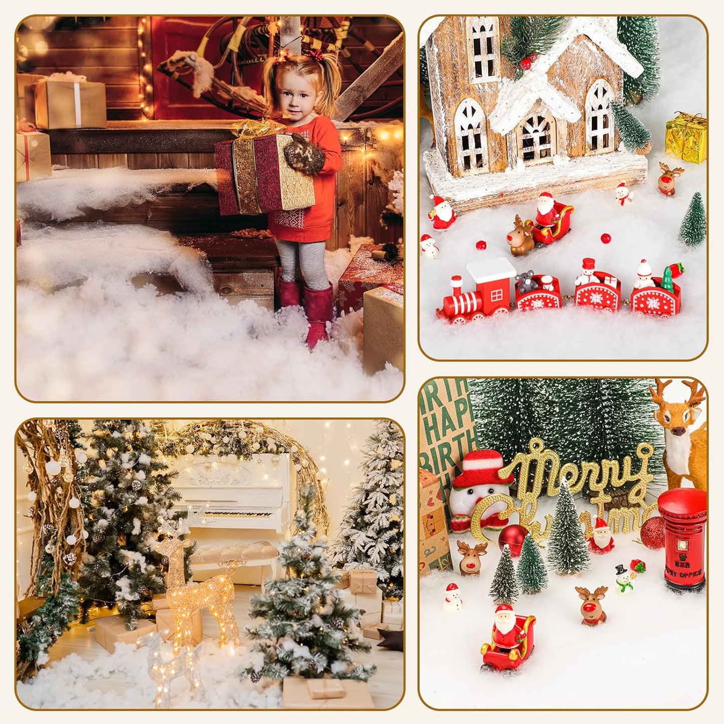 Vodiye Fluffy Fake Snow Blanket - Lifelike Artificial Snow for Christmas Decor | Soft & Thick Design