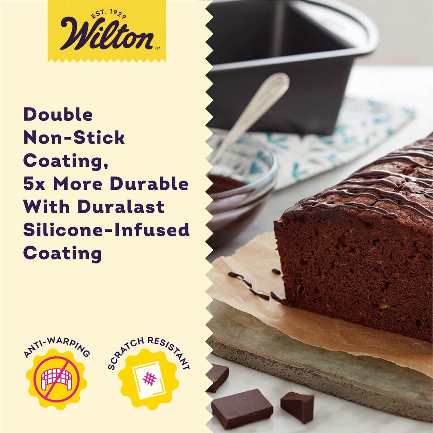 Wilton Platinum Non-Stick Loaf Pan - 9 x 5 Inch Stainless Steel Bakeware, PFAS-Free Design