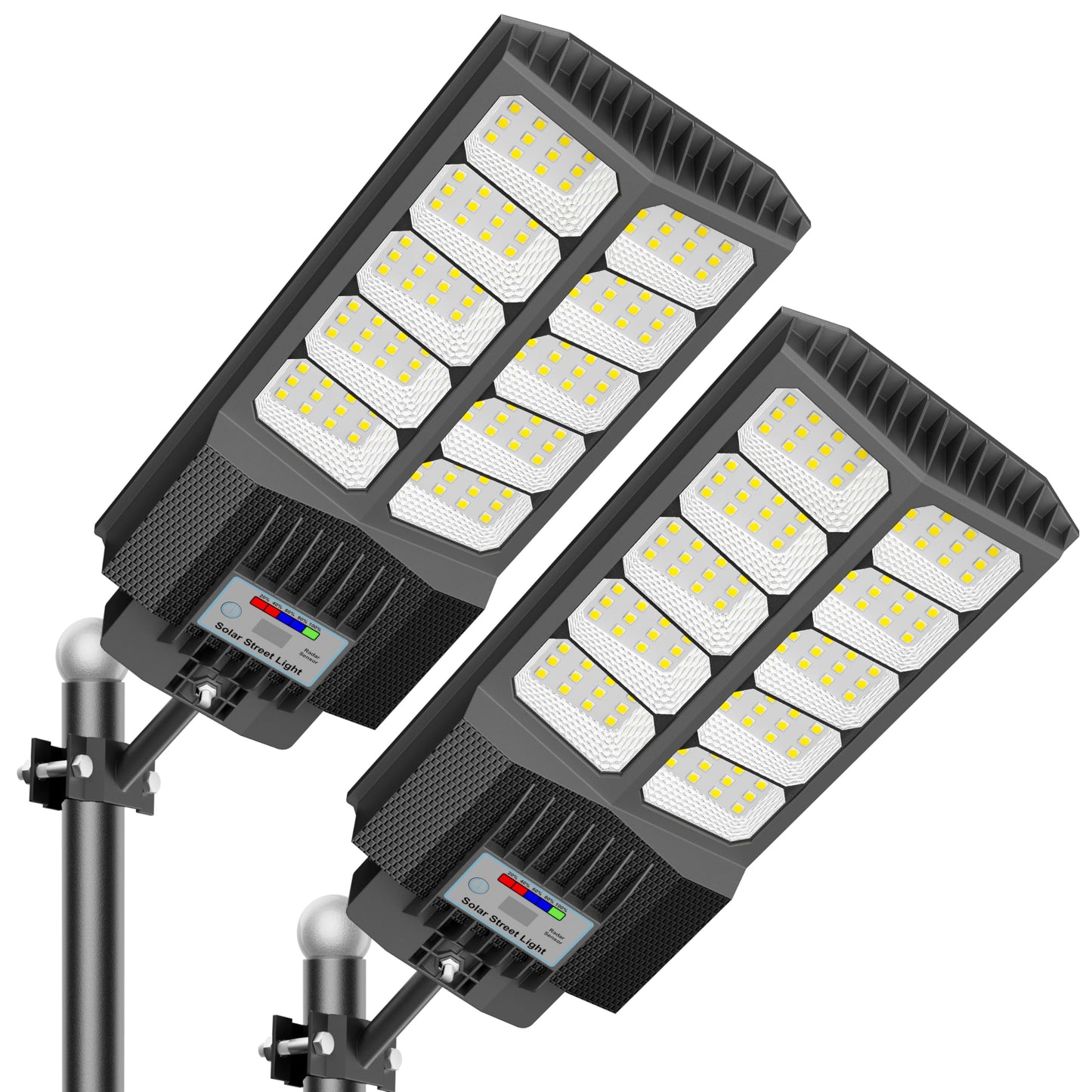 XCQMHF Solar Street Lights Outdoor Waterproof Dusk to Down with Motion Sensor, 6500W Outdoor Solar Flood Light for Parking Lot, LED Security Street Lights Solar Powered for Yard Garden & Walkway