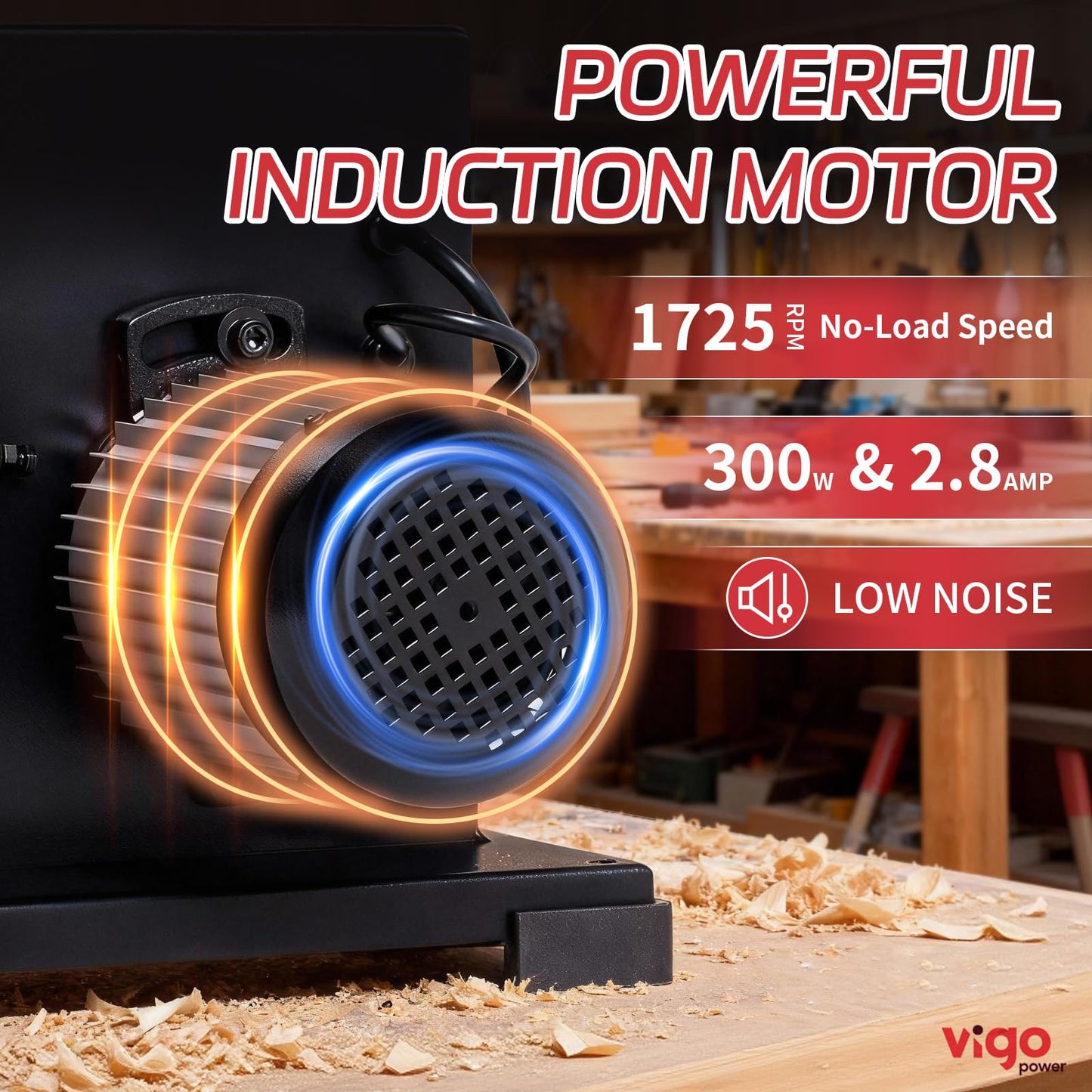VIGO POWER 9-Inch Benchtop Band Saw for Woodworking, Portable Bandsaw, 2.8A Induction Motor, Dual-Speed 1700/2500 FPM, 12x12" Aluminum Tilting Table 0-45°, Miter Gauge & Dust Port, DIY