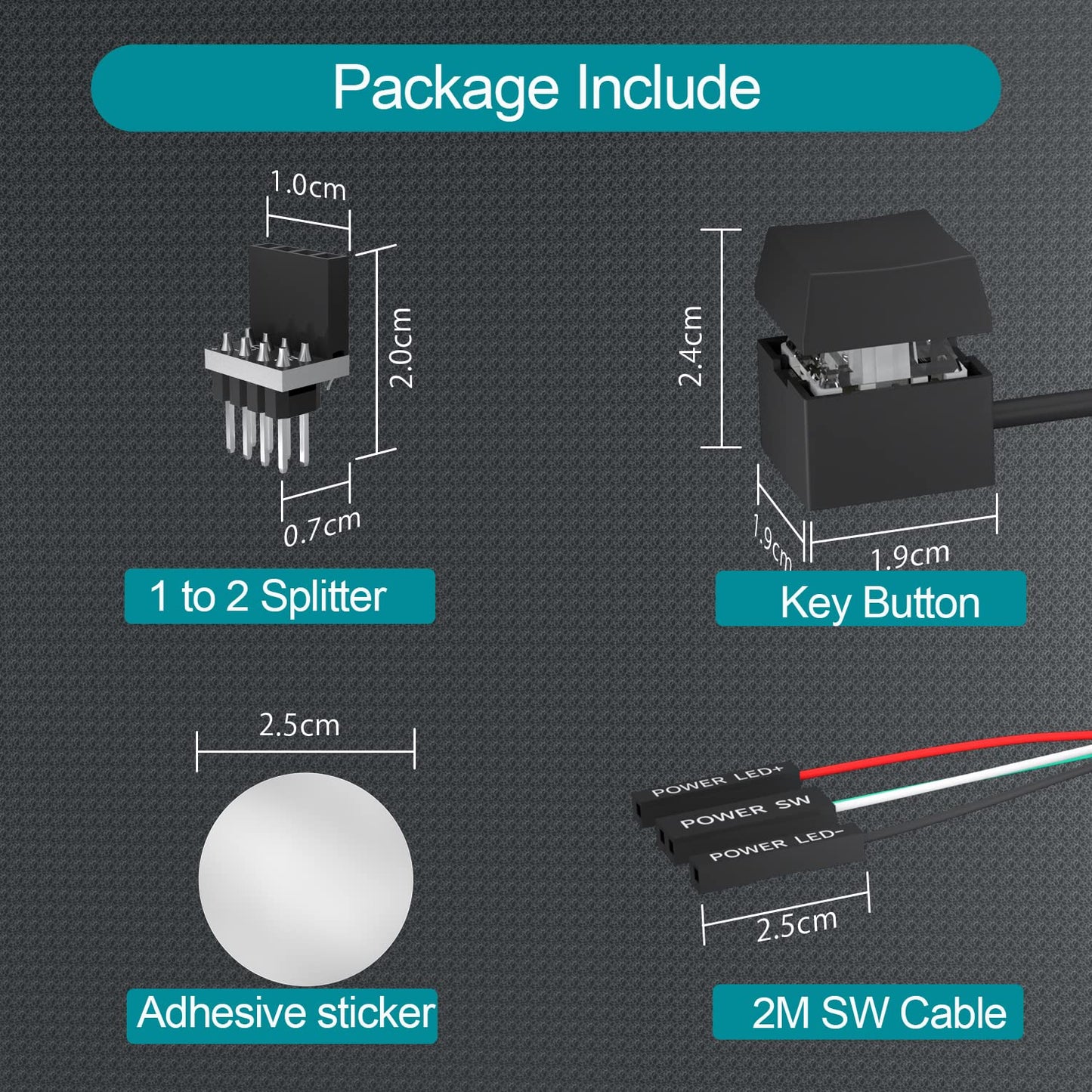 Mechanical Power Switch for Desktop PCs: LED On/Off Button Extension for Motherboard Boot