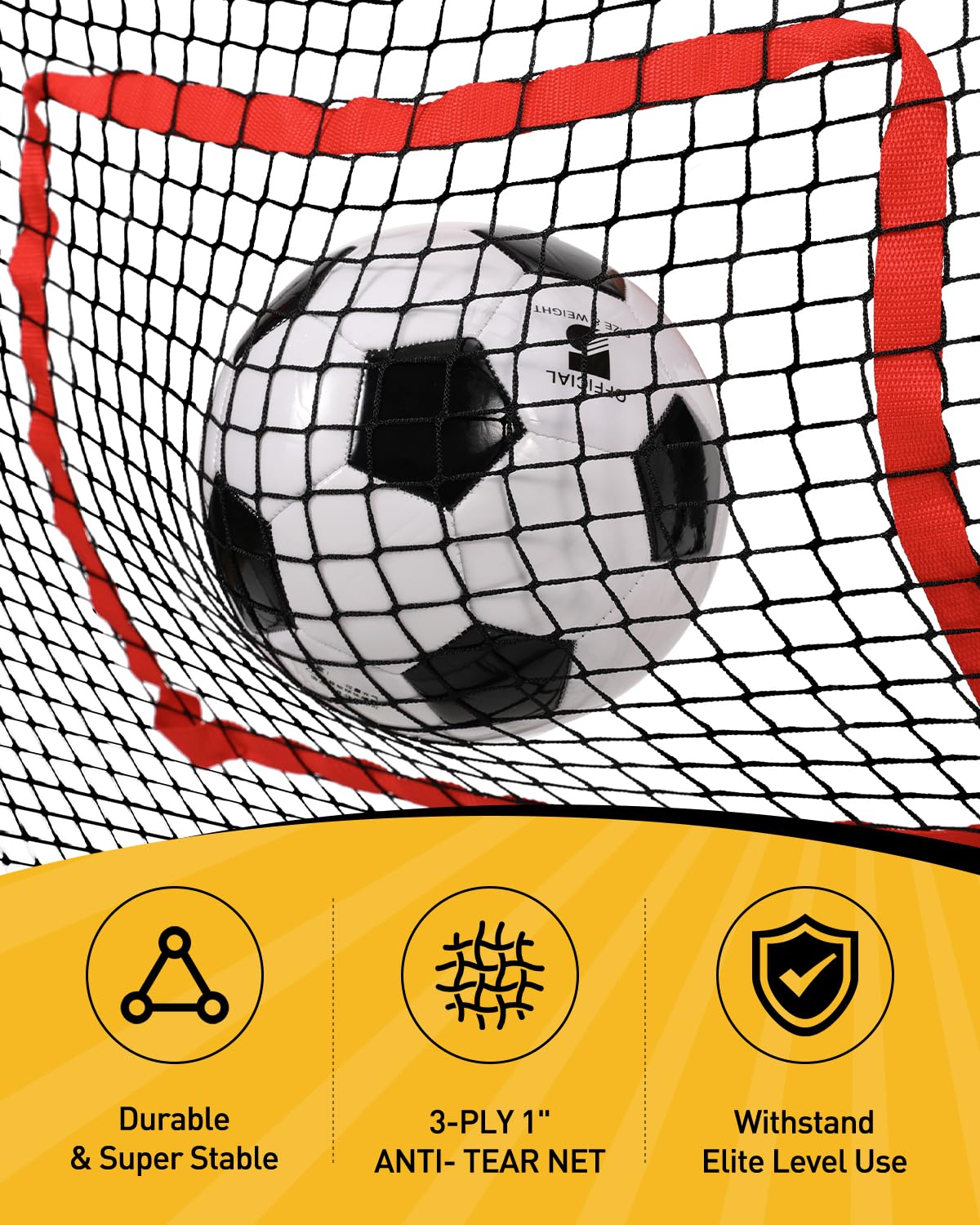 Soccer Rebounder 2In1, Large(7.2’x4’) & Small(7.2’x4’) Dual-Sided Soccer Rebound Net With 2Pcs Adjusted Freely Target, 6Pcs Metal Stakes & Carry Bag, Suitable for All Ages Team or Solo Soccer Training