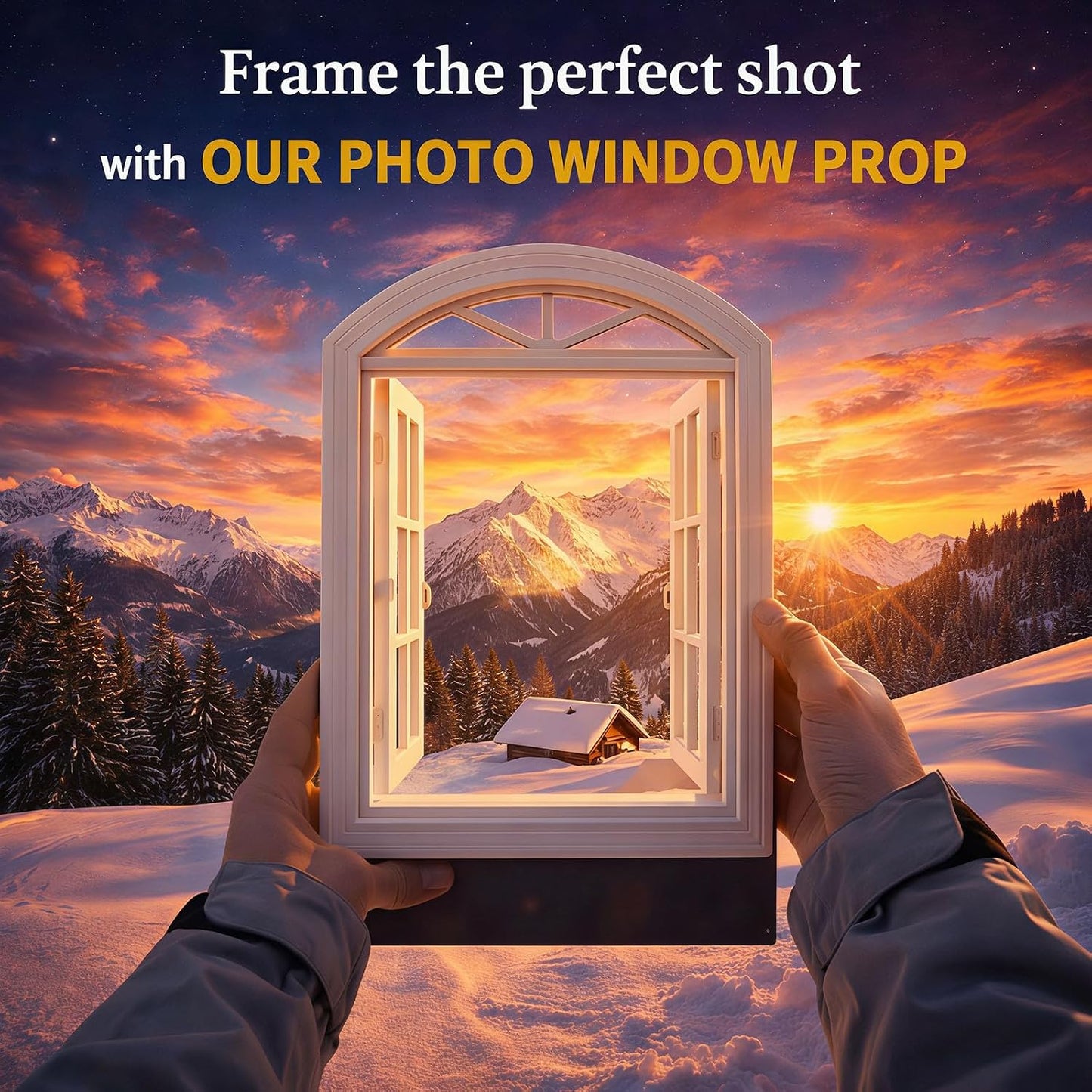 Generic 2026 (1PCS) New Creative Window Props, Portable Creative Window Frame Photography Props, Travel Photos
