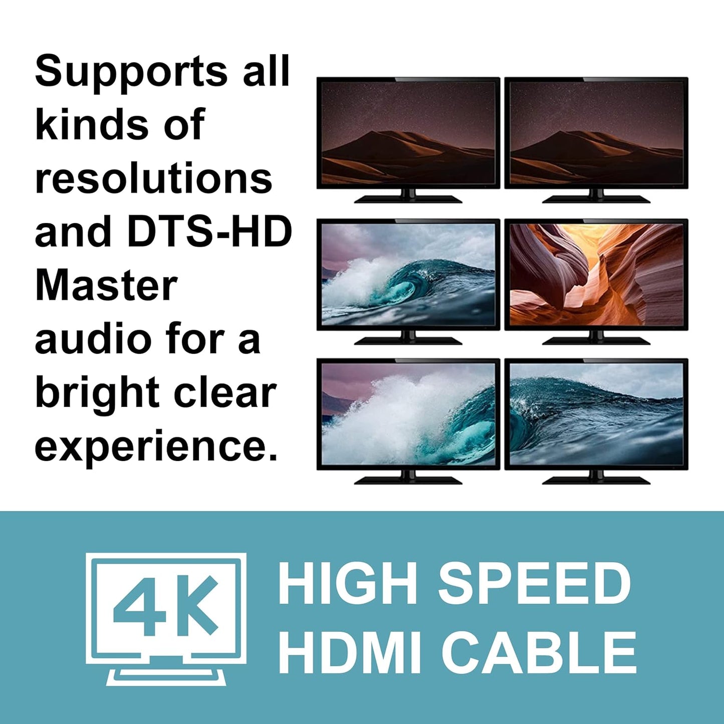 C2G 4k 60 10 3 Pack, C2G 21005 Legrand - Audio Video HDMI Cable, High Speed HDMI Cable, Black HDMI Cable, hz HDMI