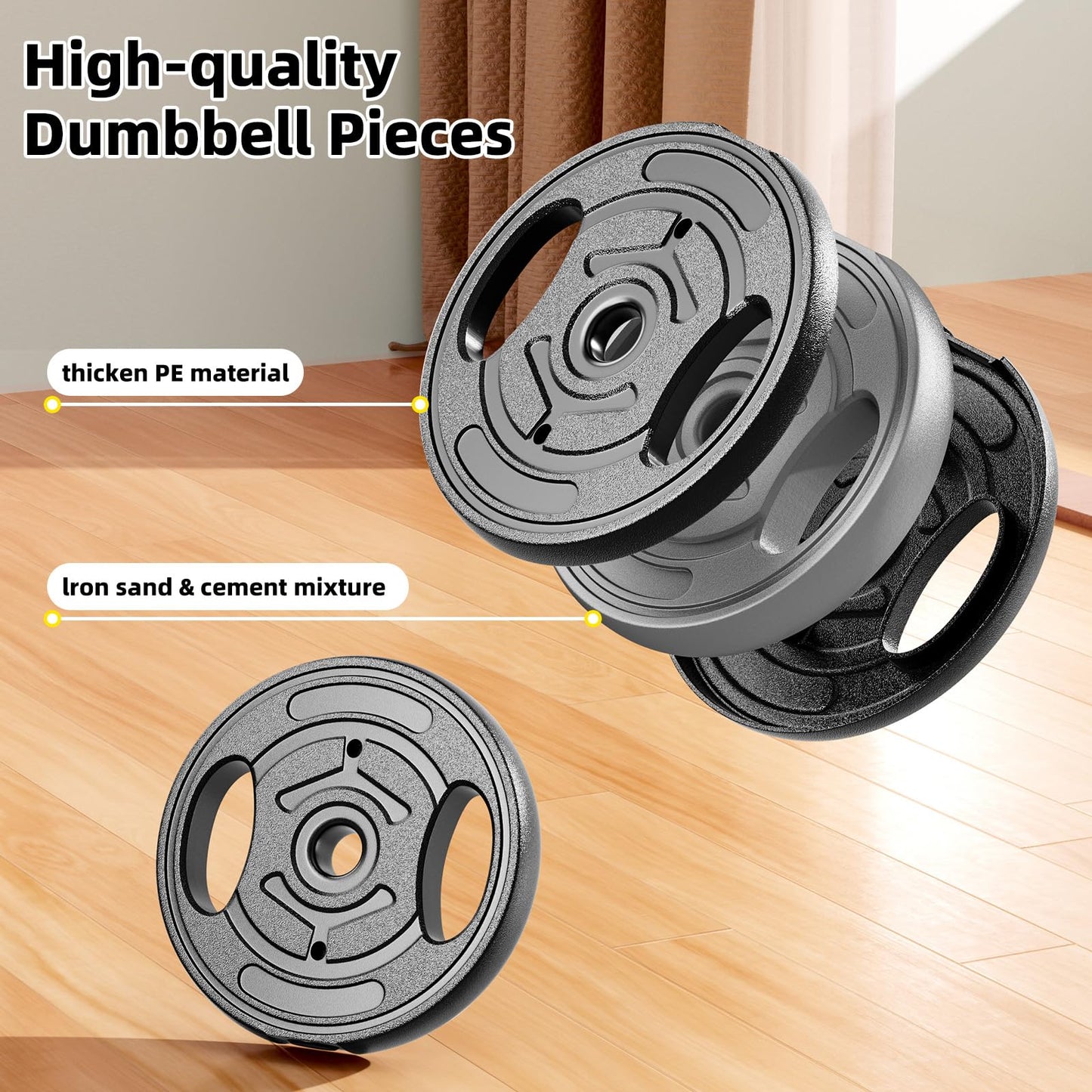 HUAYA Adjustable Dumbbell Set, 10-90lbs Free Weights with Connector – 4 in 1 Dumbbells, Barbell, Kettlebell & Push Up Stand, Adjustable Weights Set for Home Gym Fitness Equipment for Men & Women (Orange 20lbs (10lbs*2))