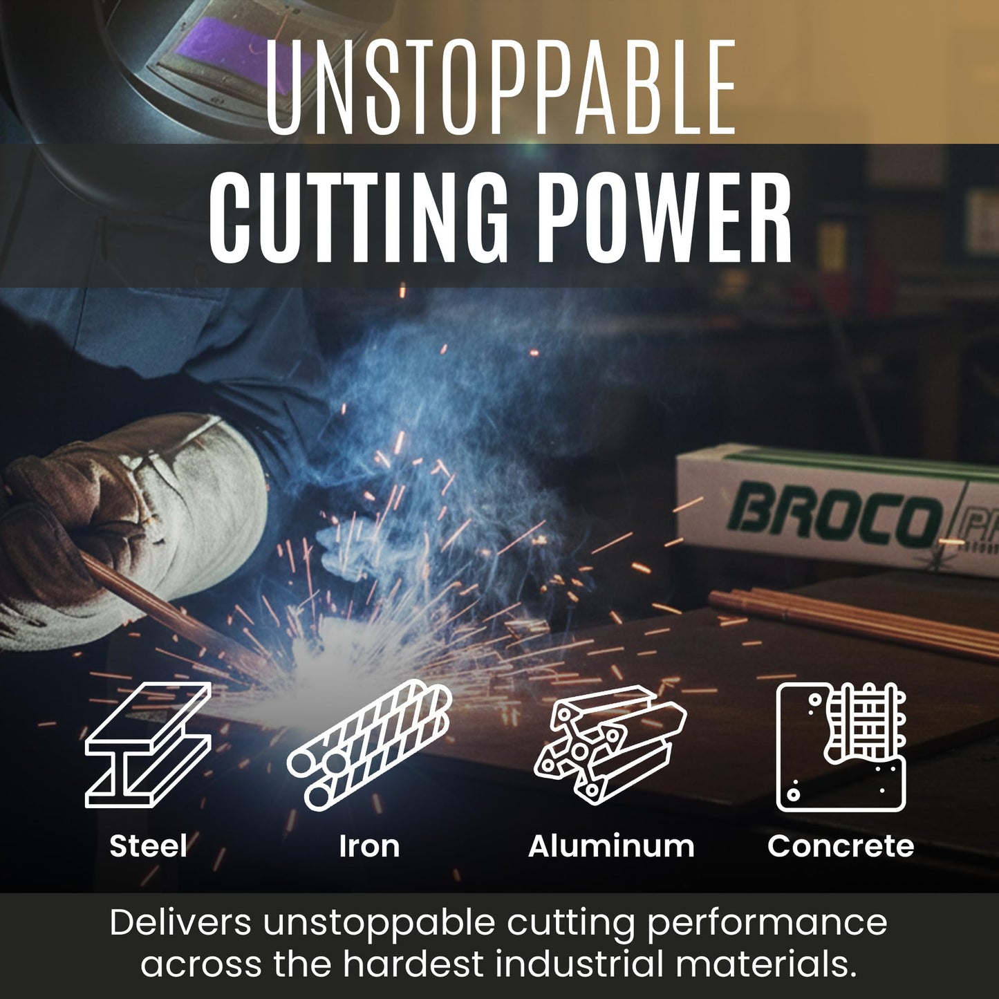 Broco Industrial Prime Cut Exothermic Cutting Rods - For Exothermic Cutting Torch Kit, Industrial-Grade for Metal Cutting, 3/8" x 36", 25 Rods