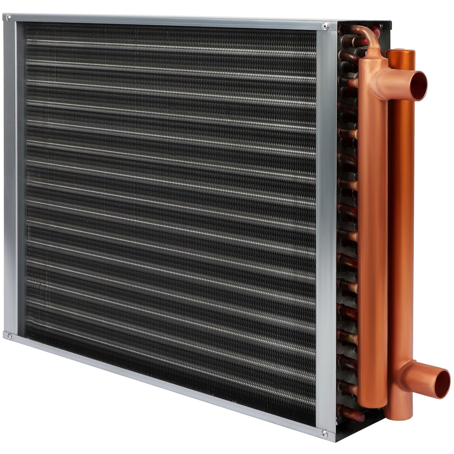 16 x 18 Heat Exchanger Water To Air, Copper Ports for Outdoor Wood Furnaces, Residential Heating and Cooling, and Forced Air Heating