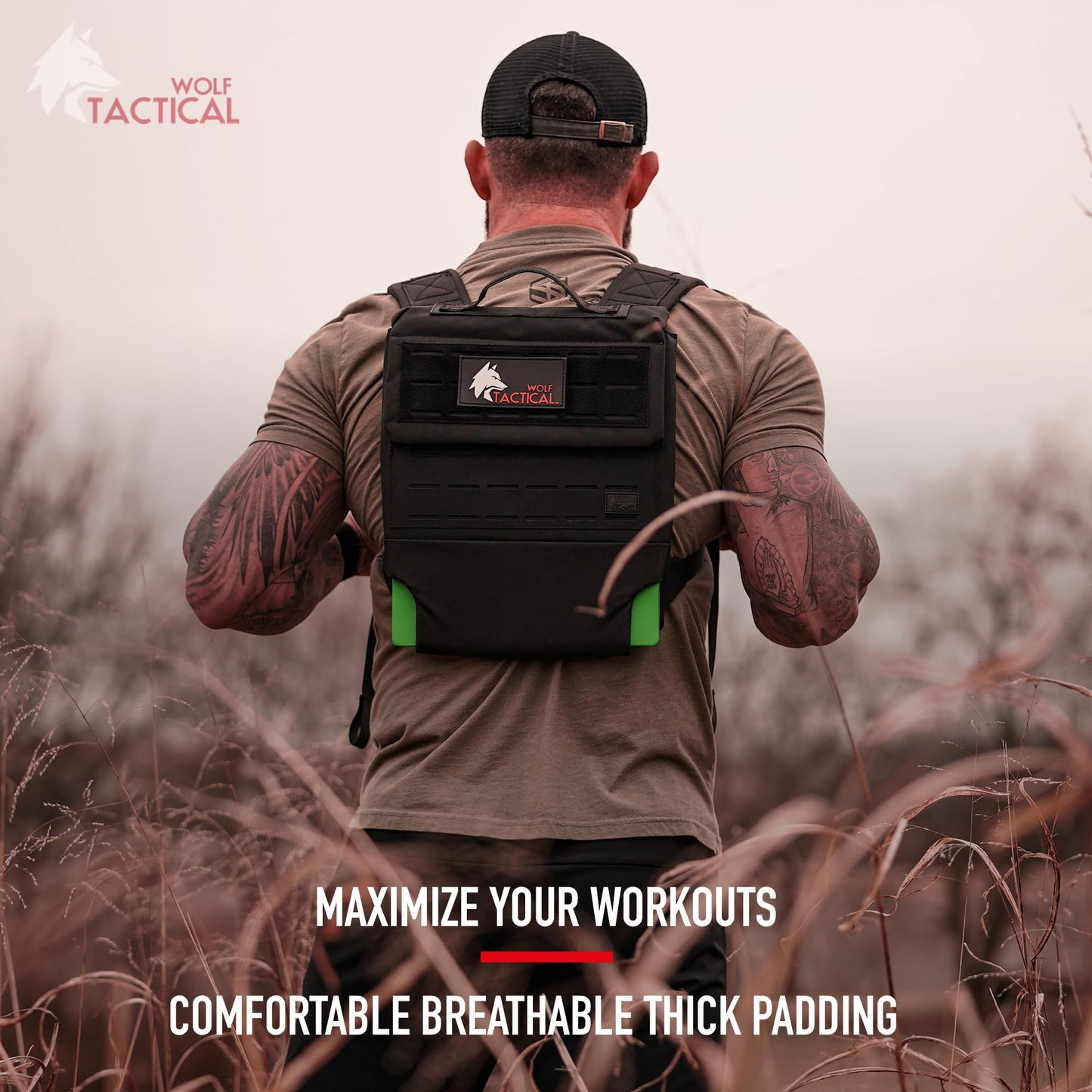 WOLF TACTICAL Men’s Weighted Backpack - Rucking Backpack for Training, Strength, Running