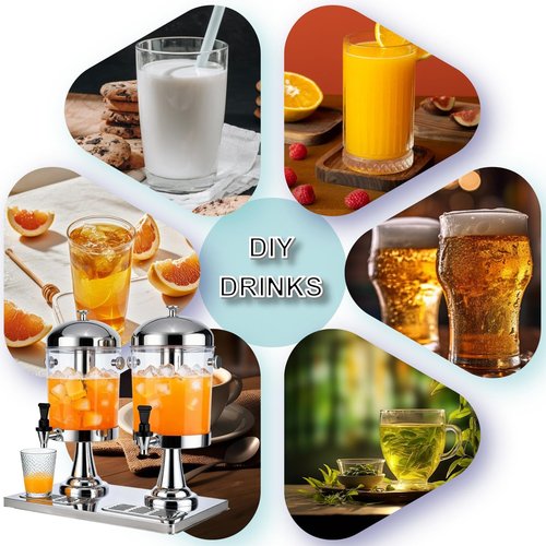 4.5 Gallon Drink Dispenser with Stand, Beverage Dispensers with Ice Core, Spigot, and Ice Shovel, Commercial Hot Cold Juice Dispenser for Parties, Wedding, Hotel Buffet, Banquet, Restaurant (16 L)