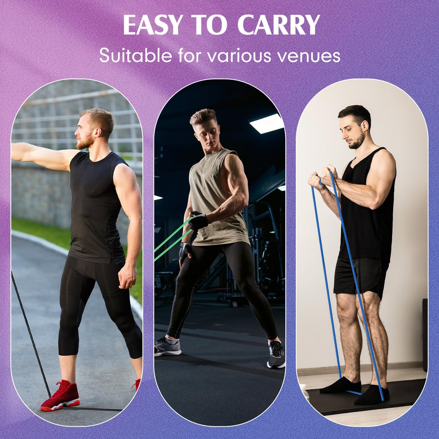 Shappy 10 Pcs Resistance Bands with Handles Exercise Stretch Bands for Exercise Woman Man Training Physical Therapy Workouts Fitness(Multicolor,5 to 50 Pounds)