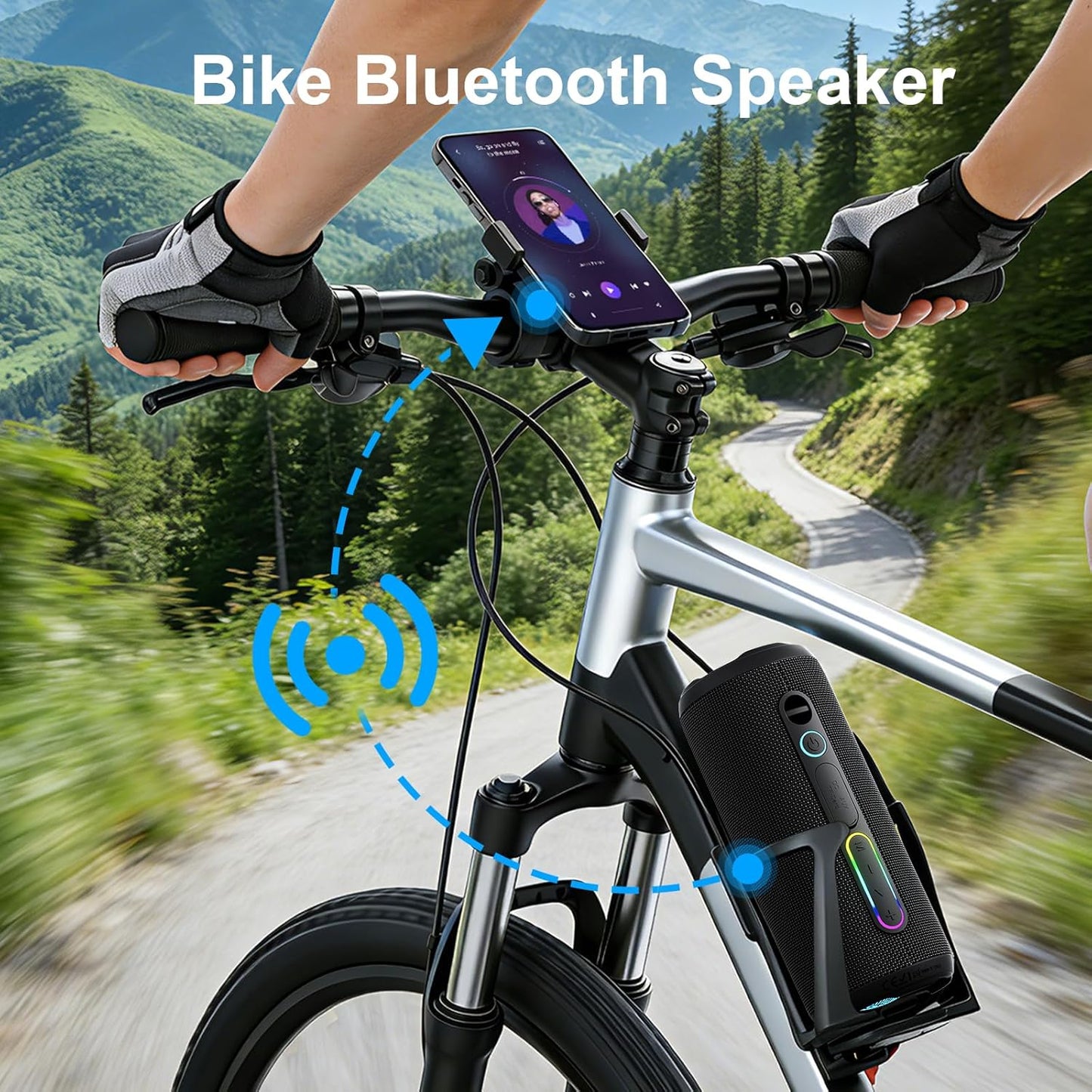 YOLOEMOT 24W IPX7 12H Portable Bluetooth Speaker, Deep Bass, Waterproof, TWS Pairing, RGB Lights, Playtime, Outdoor