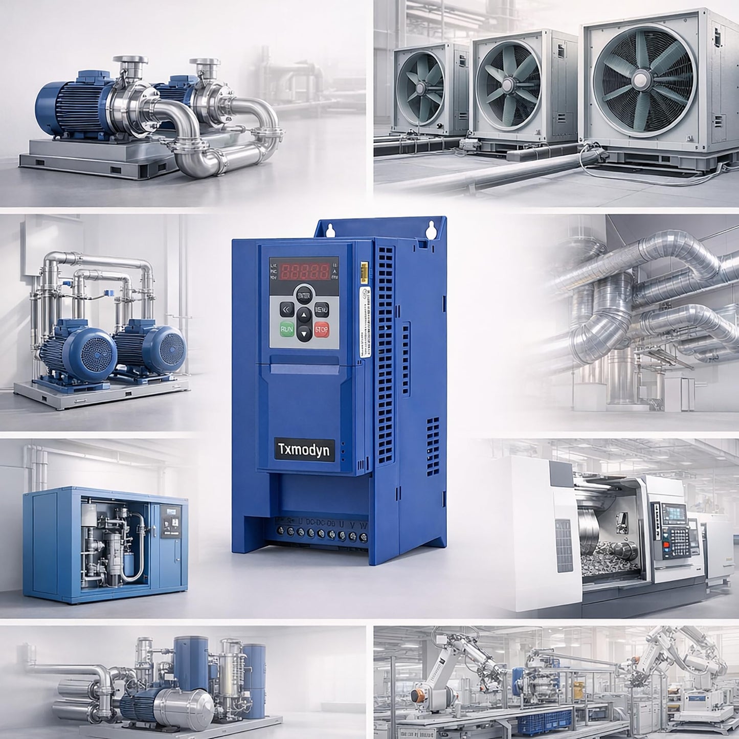 Txmodyn 10HP 480V 3 Phase VFD, 7.5KW 440V-480V 3 Phase Input & Output Variable Frequency Drive for 3-Phase AC Motor Speed Control
