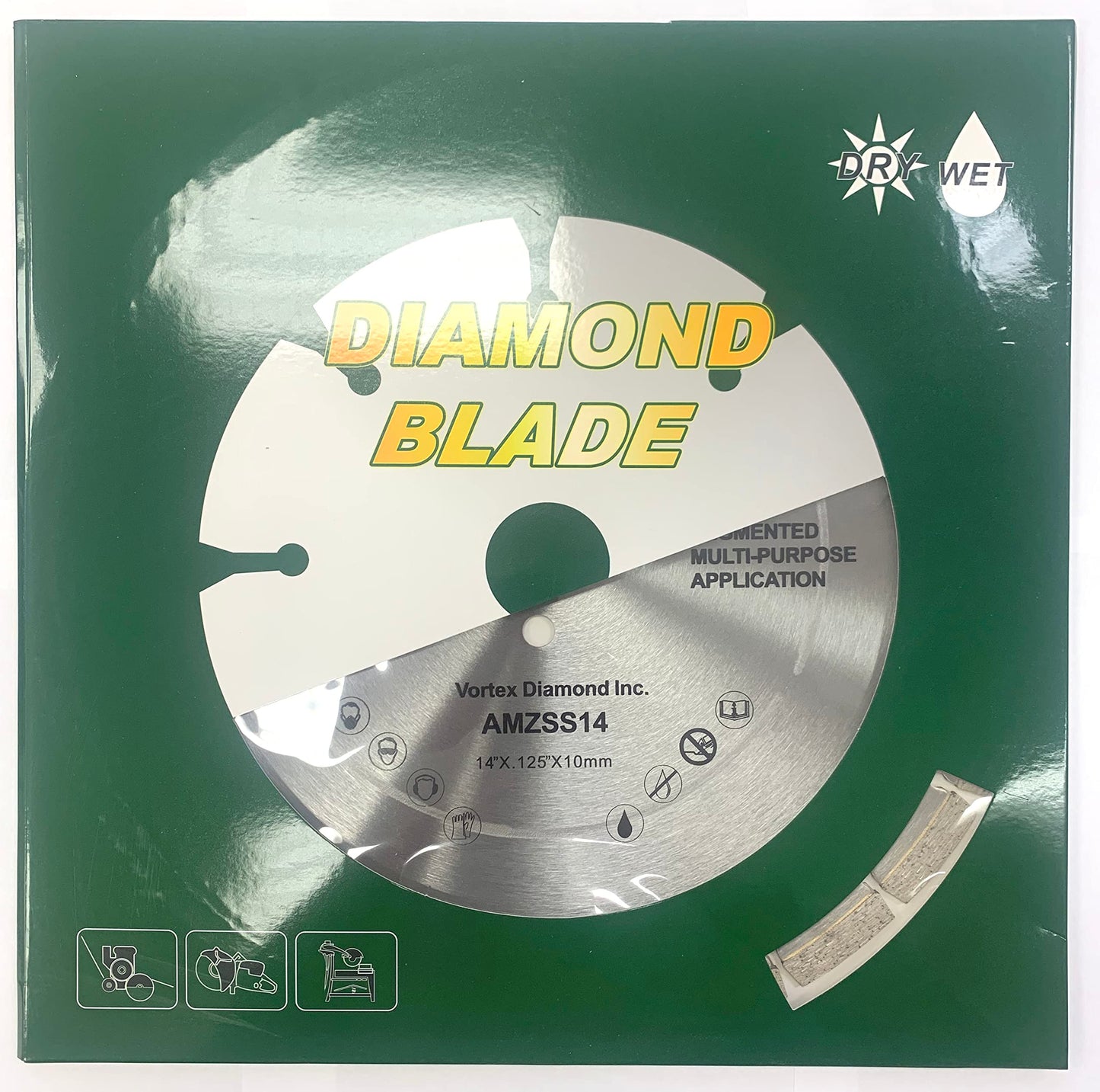 (10 Pack) VTXMax VSS 14 Inch Dry or Wet Cutting General Purpose Power Saw Segmented Diamond Blades for Concrete Stone Brick Masonry (14" (10 pcs))