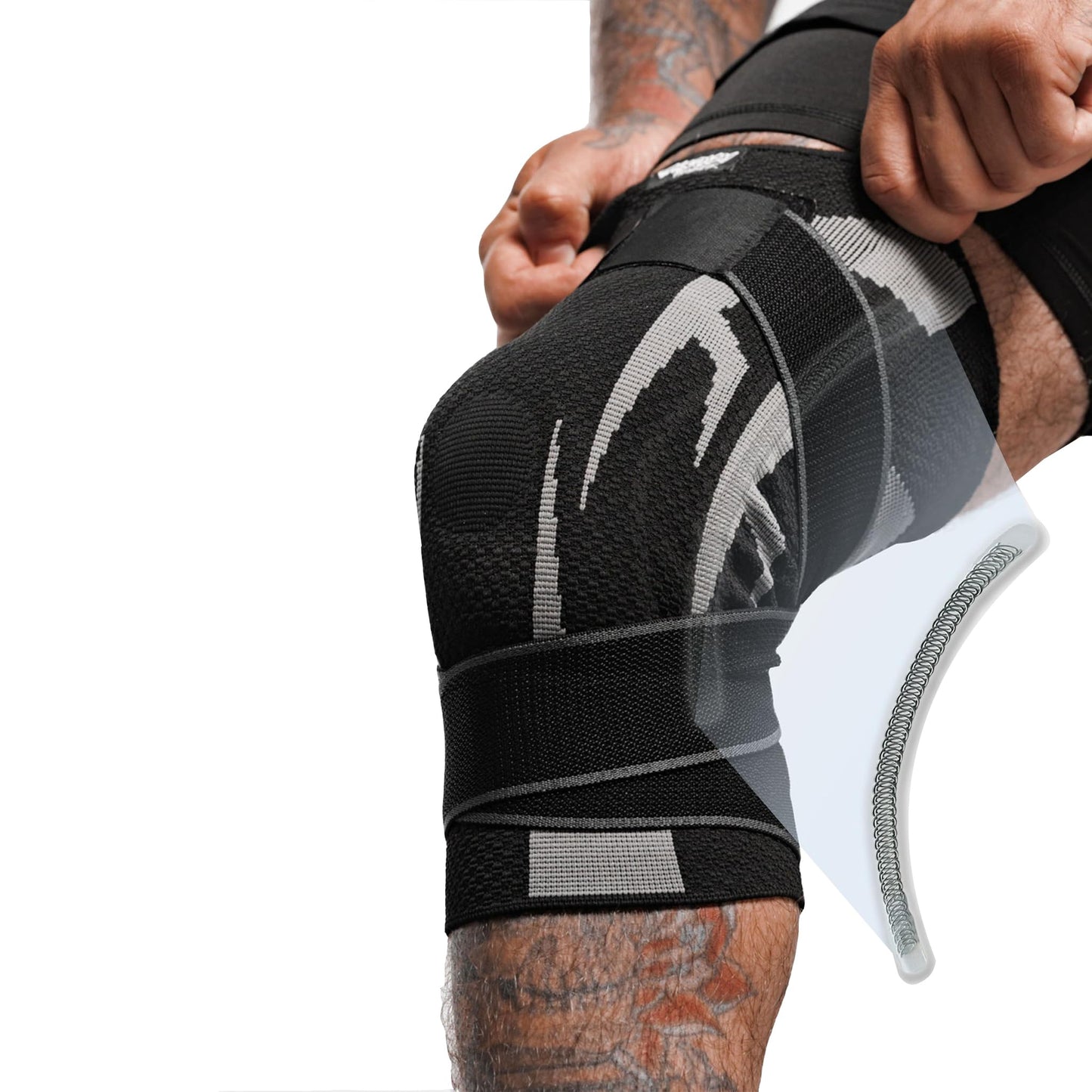 Anaconda Fightwear Stabilizer Knee Brace (Large) - Compression Support Sleeve with Spring Stabilizers for Shock Absorption & Joint Health - Fits Left or Right Leg - Ideal for Athletes - 2 Pack