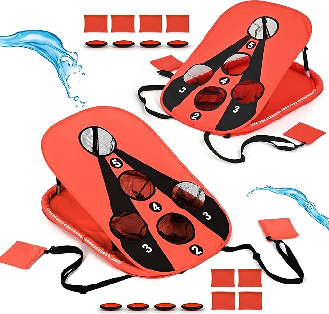 ropoda Pool Cornhole Board Set, 3ft x 2ft Corn Hole Games for Adults, Cornhole Set Floating, Pool Games for Adults, Water and Land Dual-Purpose, Easy Setup, Beach Toys for Family, Beach/Lawn Toys