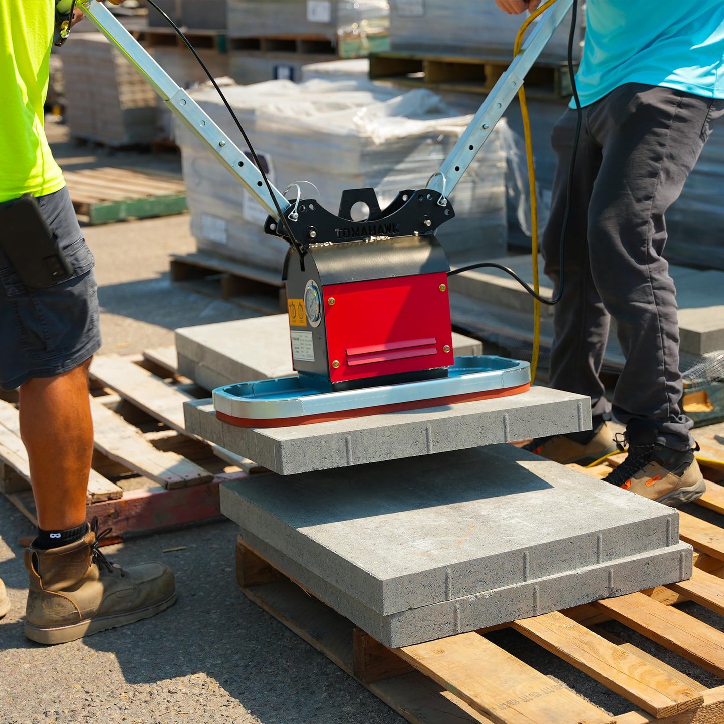 440 lb Electric Paver Slab Vacuum Lifter 1200W for Hardscaping, Concrete, and Stone Placement