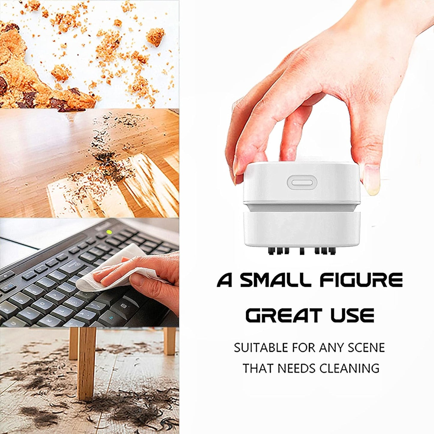 2 Countertop, TRZLIFE Mini Desk Vacuum, AA Battery Powered Must-Have Office Accessory for Crumbs and Tiny Debris from